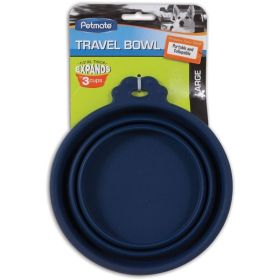 Petmate Round Silicone Travel Pet Bowl Blue - Large 1 count