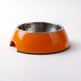 Stainless Steel Bowl Melamine Melamine Pet Tableware (Option: L-Orange)