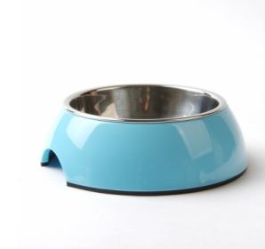 Stainless Steel Bowl Melamine Melamine Pet Tableware (Option: L-BB Blue)