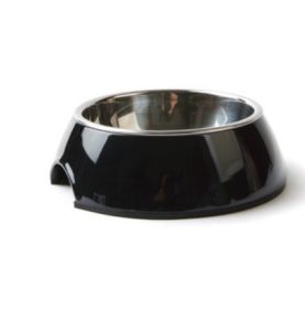 Stainless Steel Bowl Melamine Melamine Pet Tableware (Option: XL-Black)