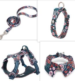 Fashion Personality Dog Collar Bow Tie (Option: Floral Greenfour piece set-M)