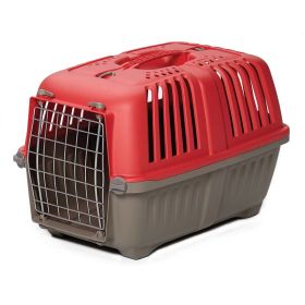 Spree Plastic Pet Carrier (Color: Red)