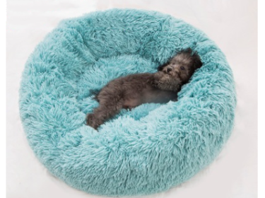 Round Long Hairy Autumn And Winter Nest Pad Cat Mattress (Option: Green-70cm)