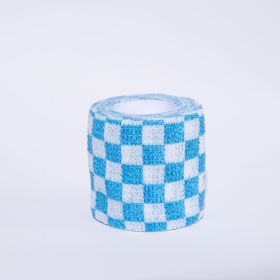 Printed Bandage Pet Out Anti-dirty Adhesive Bandage Non-woven Elastic Bandage (Option: Blue And White Grid-25X45MM)