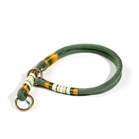 Dog Hand Holding Rope Anti Breaking Loose Collar (Option: Collar Olive Green-S)