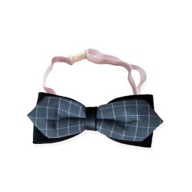 Dog Cute Fashion Bow Tie Handmade Bow Collar (Option: Gray Plaid-S)