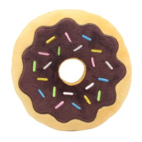 New Donut Pet Plush Toy (Color: Brown)