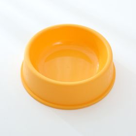 Pet Bowl Plastic Frosted Footprints Dog Cat Feeding Water Bowl Cat Bowl (Option: Small Size-Yellow)