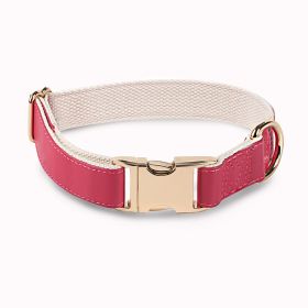 Pet Collar Metal Buckle High Quality All-match (Option: Rose Red Golden Necklace-S)