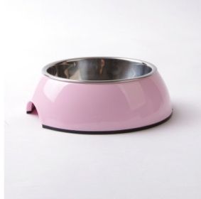 Stainless Steel Bowl Melamine Melamine Pet Tableware (Option: S-BB Pink)