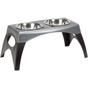 Pet Elevated Feeder (Color: Black / Gray)