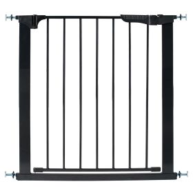 Auto Close Gateway Pressure Mounted Pet Gate (Color: Black)