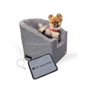 Bucket Booster Pet Seat Collapsible Heated (Color: Gray)