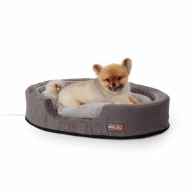 Thermo-Snuggly Sleeper Heated Pet Bed (Color: Gray)