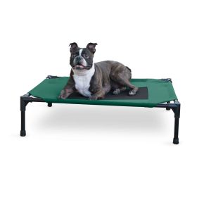 Original Pet Cot Elevated Pet Bed (Color: Green/Black)