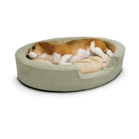 Thermo Snuggly Sleeper Oval Pet Bed (Color: Sage)