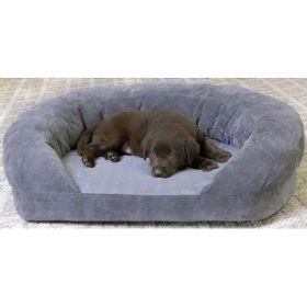 Ortho Bolster Sleeper Pet Bed (Color: Gray Velvet)