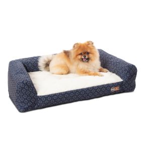 Air Sofa Pet Bed Geo Flower (Color: Navy)