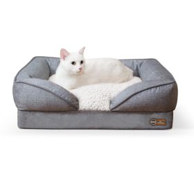 Pillow-Top Orthopedic Lounger Sofa Pet Bed (Color: Gray)