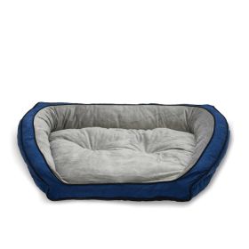 Bolster Couch Pet Bed (Color: Blue / Gray)