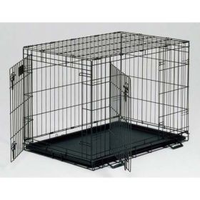 Life Stages Double Door Dog Crate (Color: Black)