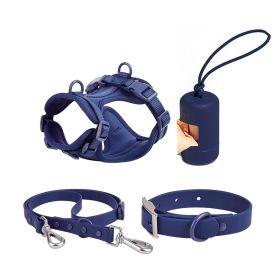 Dog Tactical Chest Back Anti-bite Waterproof Collar (Option: Sapphire Blue Four Piece Set-XS)