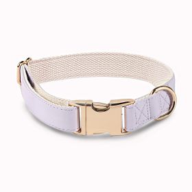 Pet Collar Metal Buckle High Quality All-match (Option: Light Purple Golden Necklace-S)