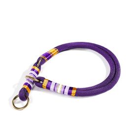 Dog Hand Holding Rope Anti Breaking Loose Collar (Option: Collar Purple-S)