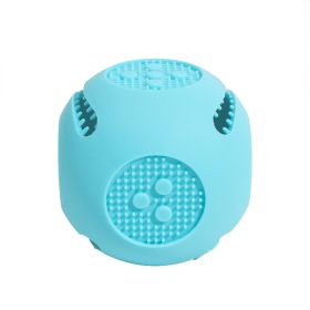 Pet Supplies Dog Food Leakage Silicone Toys (Option: Sky Blue Dice)