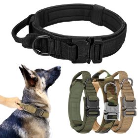 Tactical Pet Collar; Dog Collar With Handle; Military Heavy Duty Dog Collars For Medium Large Dogs (Color: Black, size: M)