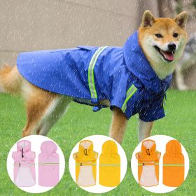 Pet raincoat for large and small dog; PU waterproof big dog raincoat; outdoor reflective dog raincoat (colour: Orange, size: S)