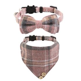 British Cat Collar With Bell Plaid Bow (Option: Pink Suit-1CMx20 To 28CM Adjustment)