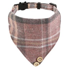 British Cat Collar With Bell Plaid Bow (Option: Pink Triangular Binder-1CMx20 To 28CM Adjustment)