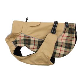 Alpine All-Weather Dog Coat - Beige Plaid (size: 2X-Large)