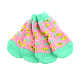 Non-Skid Dog Socks - Pineapple (size: X-Large)