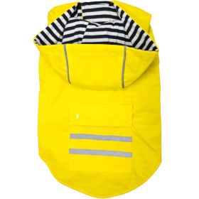 Slicker Raincoat with Striped Lining - Yellow (size: large)