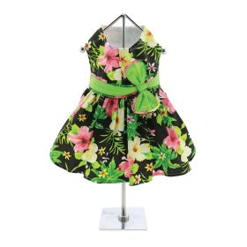 Twilight Black Hawaiian Hibiscus Dress (size: Xlarge)