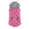 Weekender Dog Sweatshirt Hoodie - Pink and White Plaid Fabric     NEW 2023