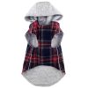 Weekender Dog Sweatshirt Hoodie - Red and Black Plaid Flannel    NEW 2023