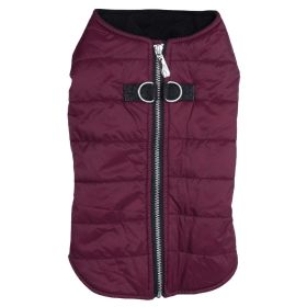 Zip-up Dog Puffer Vest - Burgundy (size: X-Large)