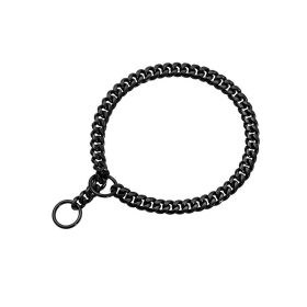 Pet Supplies Stainless Steel Drag Chain Double Ring (Option: Black-55cm)