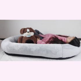 Oversized Person Dog Bed Removable And Washable (Option: Gradient Gray Regular-175x90x30CM)