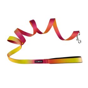 American River Ombre Leash - Raspberry Pink and Orange (size: 1 inch wide x 6 feet long)