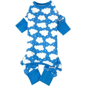 Cuddle Pup Dog Pajamas - Fluffy Clouds - Blue (size: small)