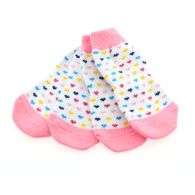 Non-Skid Dog Socks - Hearts (size: small)