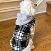 Weekender Dog Sweatshirt Hoodie Black & White Plaid Flannel  NEW 2023