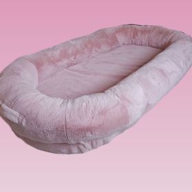 Oversized Person Dog Bed Removable And Washable (Option: Coral Pink Bottom Package-135x85x30CM)