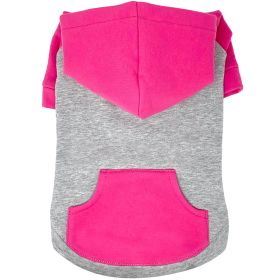 Color-Block Flex Fit Hoodie (Color: Pink on Gray, size: small)