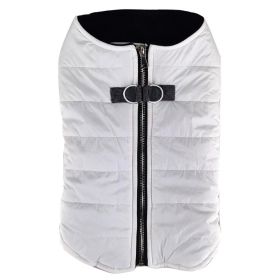 Zip-up Dog Puffer Vest - WHITE (size: small)