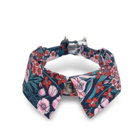 Fashion Personality Dog Collar Bow Tie (Option: Floral green-S)